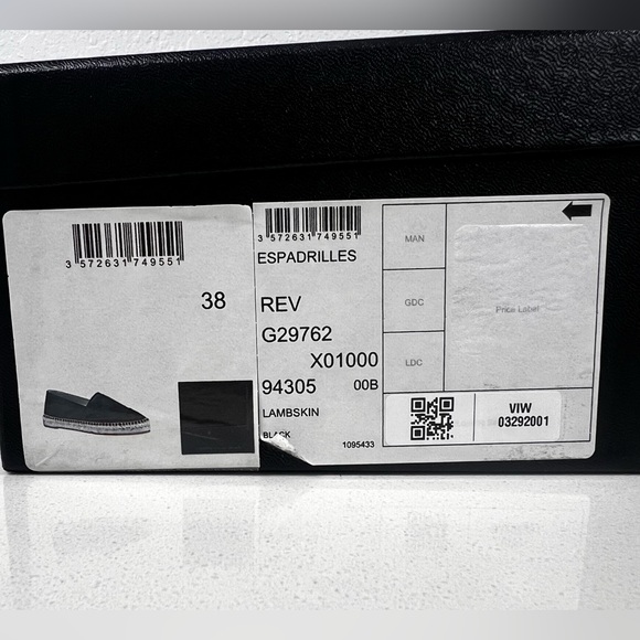 CHANEL Black Lambskin Leather Espadrilles Size 38 - Picture 7 of 7